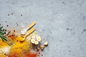 Ayurvedic coriander, ginger, garlic and black pepper tea ingredients for natural immunity and detox