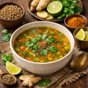 Ayurvedic Digestive Soup with Cumin and Coriander
